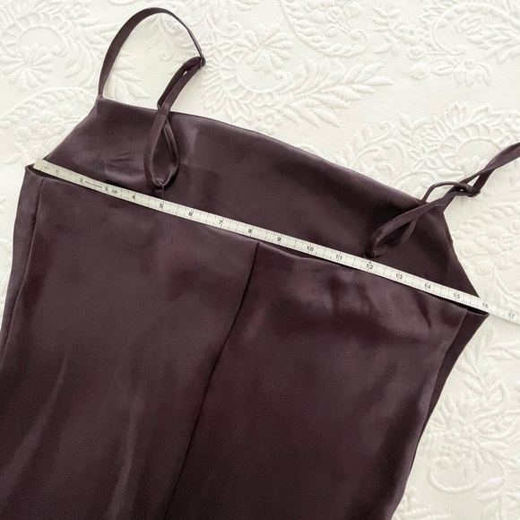 NWOT Lulus Brazen Babe Dark Purple Satin Cowl Neck Midi Slip Dress Small - Picture 9 of 12
